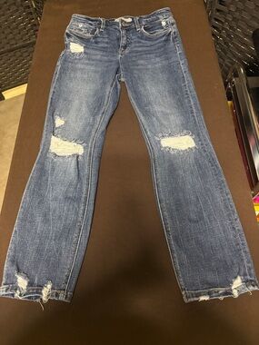 Women’s Flying Monkey Distressed Blue Ripped Jeans Size 27